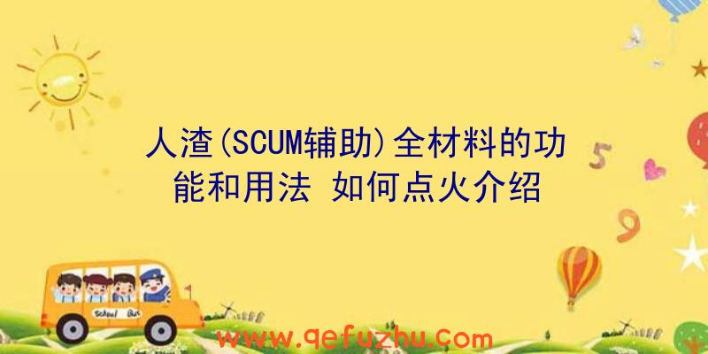 人渣(SCUM辅助)全材料的功能和用法